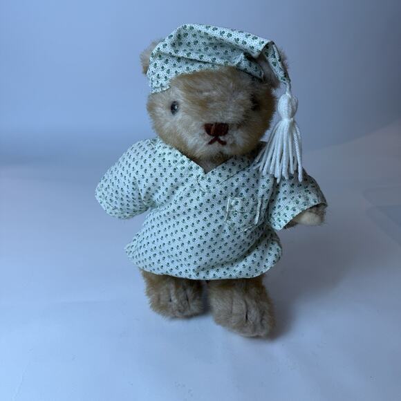 Gorham Hinged Teddy Bear of the Month Tan Brown Vtg Plush 10" 1984 Stuffed Toy - Picture 3 of 12